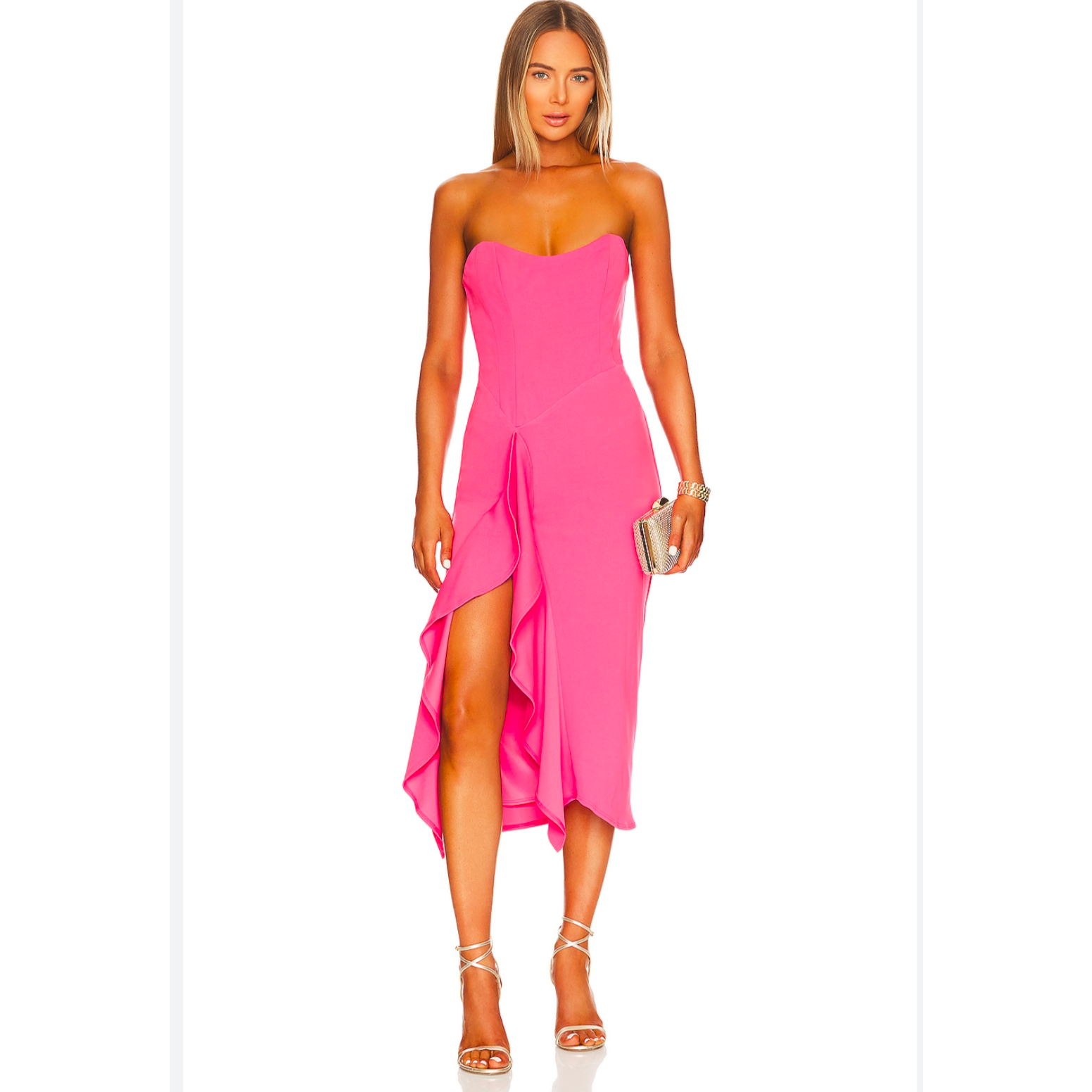 Nwt Rowan Dress In Pink Punch Ruffle Katie May Size S